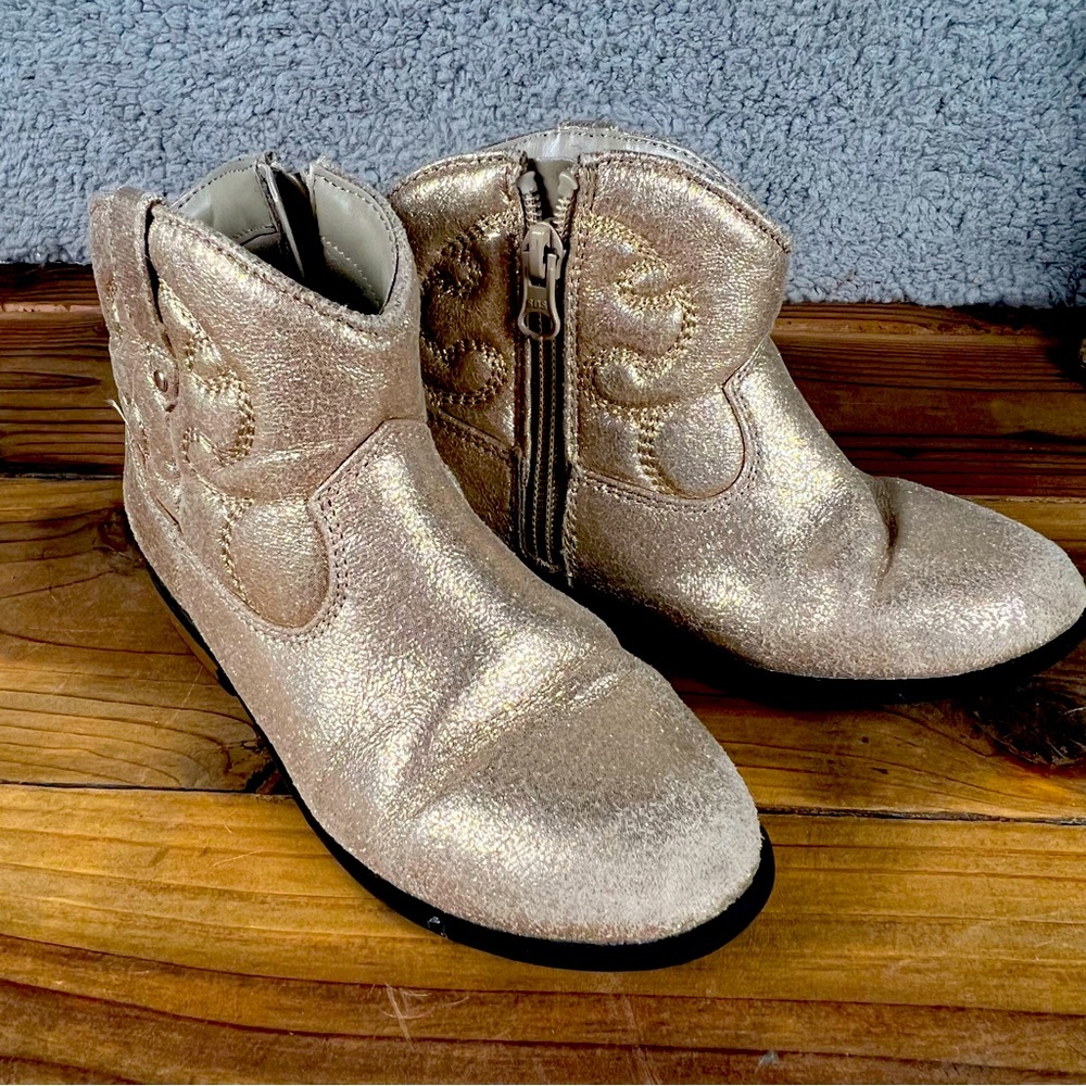 Cat & Jack Gold Western Booties